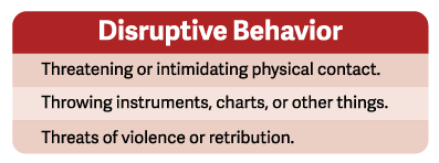 behavior inappropriate appropriate disruptive physicians definitions official some physician