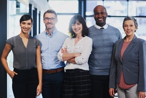 Group of 5 Professionals Smiling