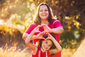 Mother and Daughter Hand Hearts