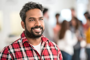 Young man smiling