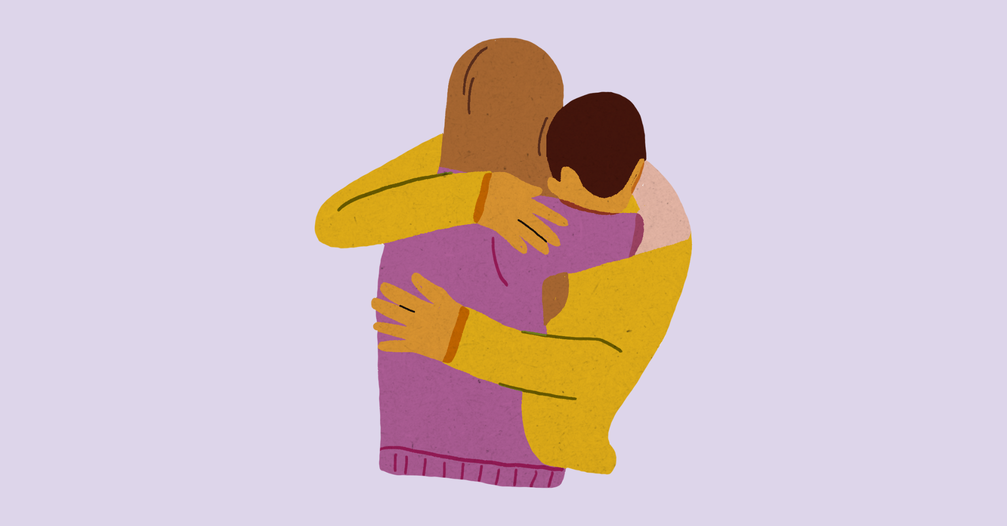 Two people hugging in an embrace